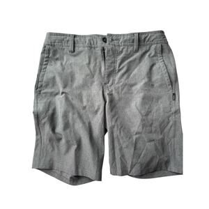 O'Neill Hybrid Shorts Mens 30 Gray Pinstripe Stretch Chino Zip Pocket 10 Inseam